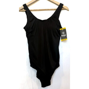Womens Hurley One Piece Ribbed Swimsuit UPF 50+ Size M Minimalist Modest‎ NWT